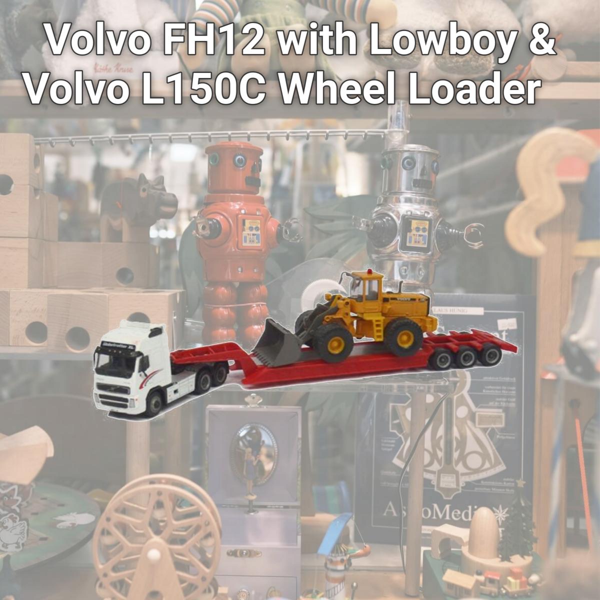 Picture of Cararama CAR185-001 Volvo FH12 with Lowboy & Volvo L150C Wheel Loader