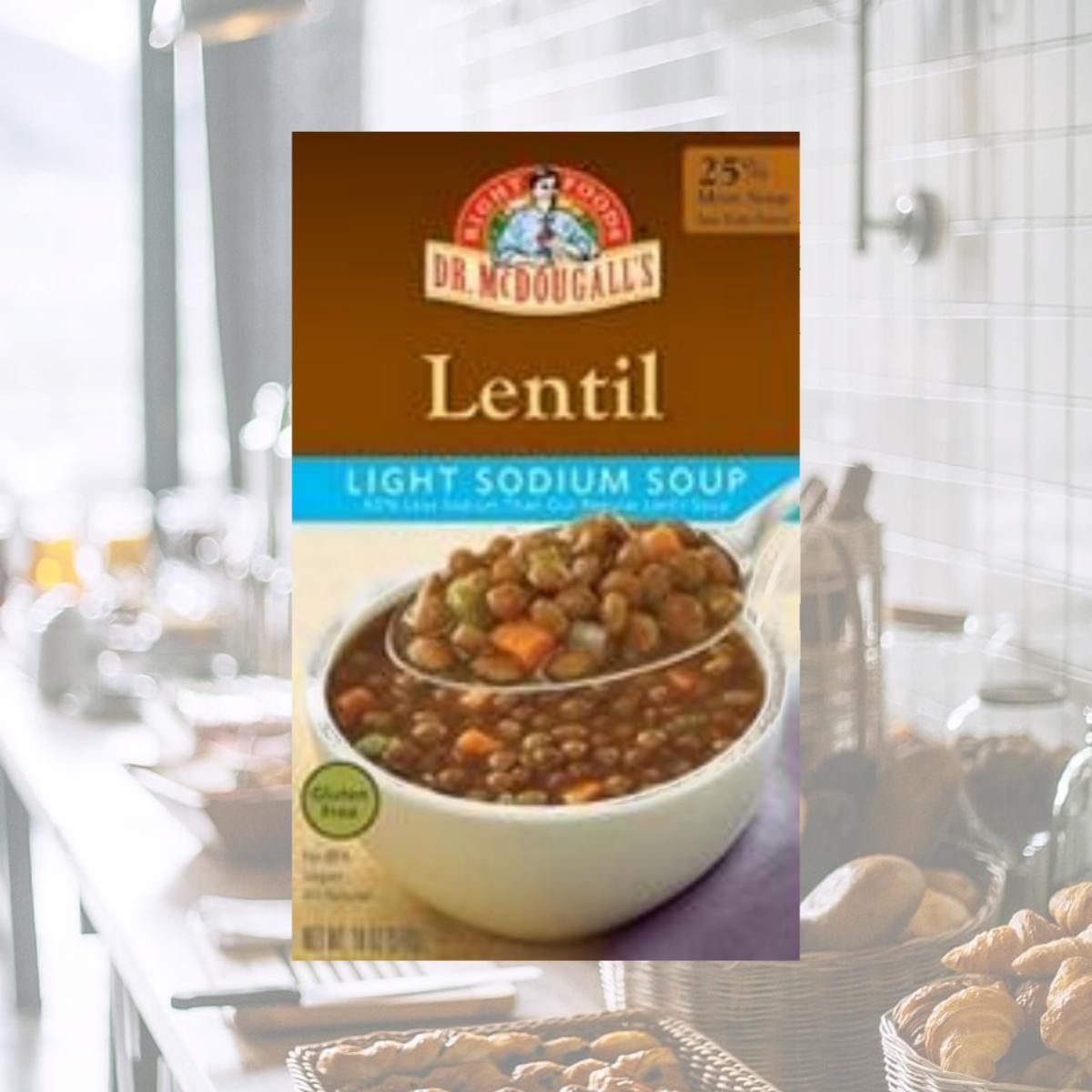 Picture of Dr. Mcdougalls 49681 Dr. Mcdougalls Lentil Vegetable Soup -6x18 Oz