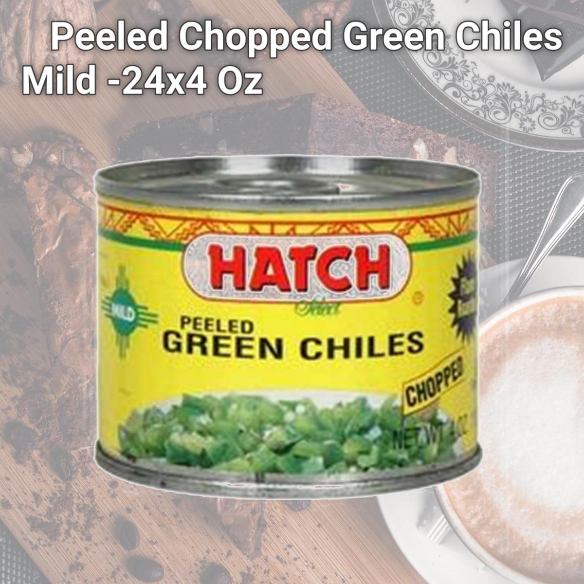 Picture of Hatch Farms B62062 Hatch Farms Peeled Chopped Green Chiles Mild -24x4 Oz