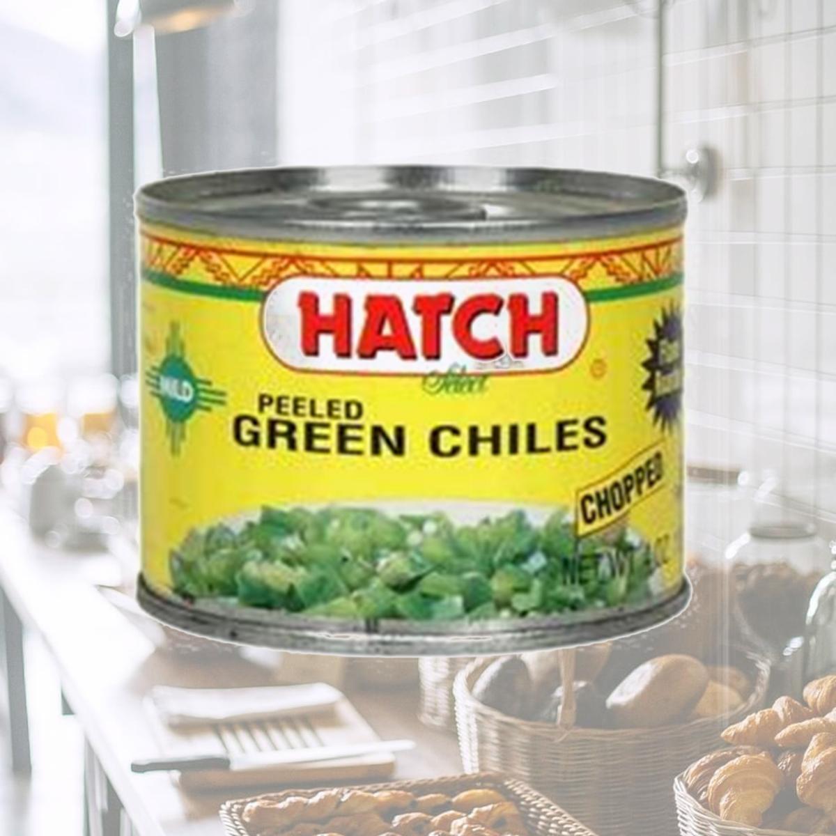 Picture of Hatch Farms B62062 Hatch Farms Peeled Chopped Green Chiles Mild -24x4 Oz