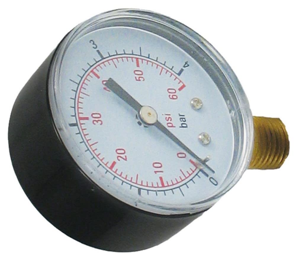 Zodiac Pool Care CMP25501020800 0-60 Pressure Gauge, Bot & Side Mount Clam Shell Pack