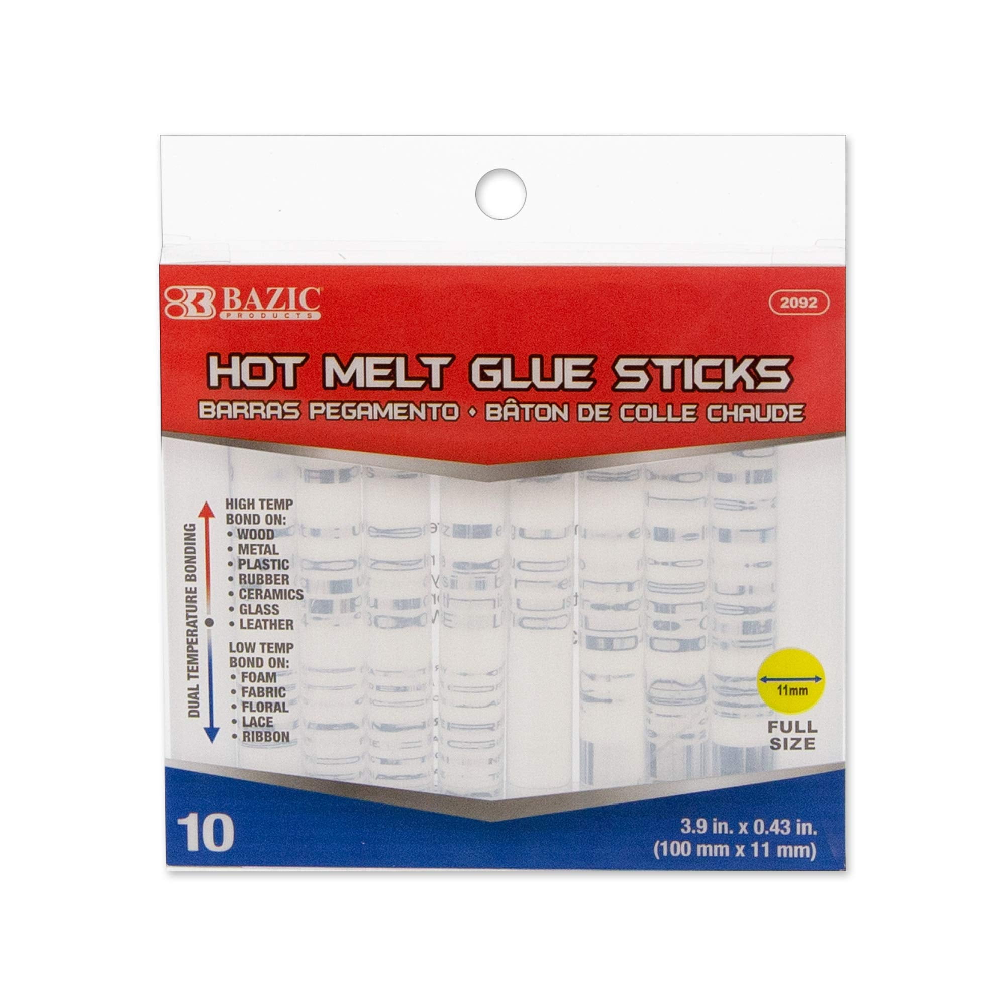2092 7.87 X 0.43 In. Dual Temperature Full Size Hot Melt Glue Sticks - Pack Of 24