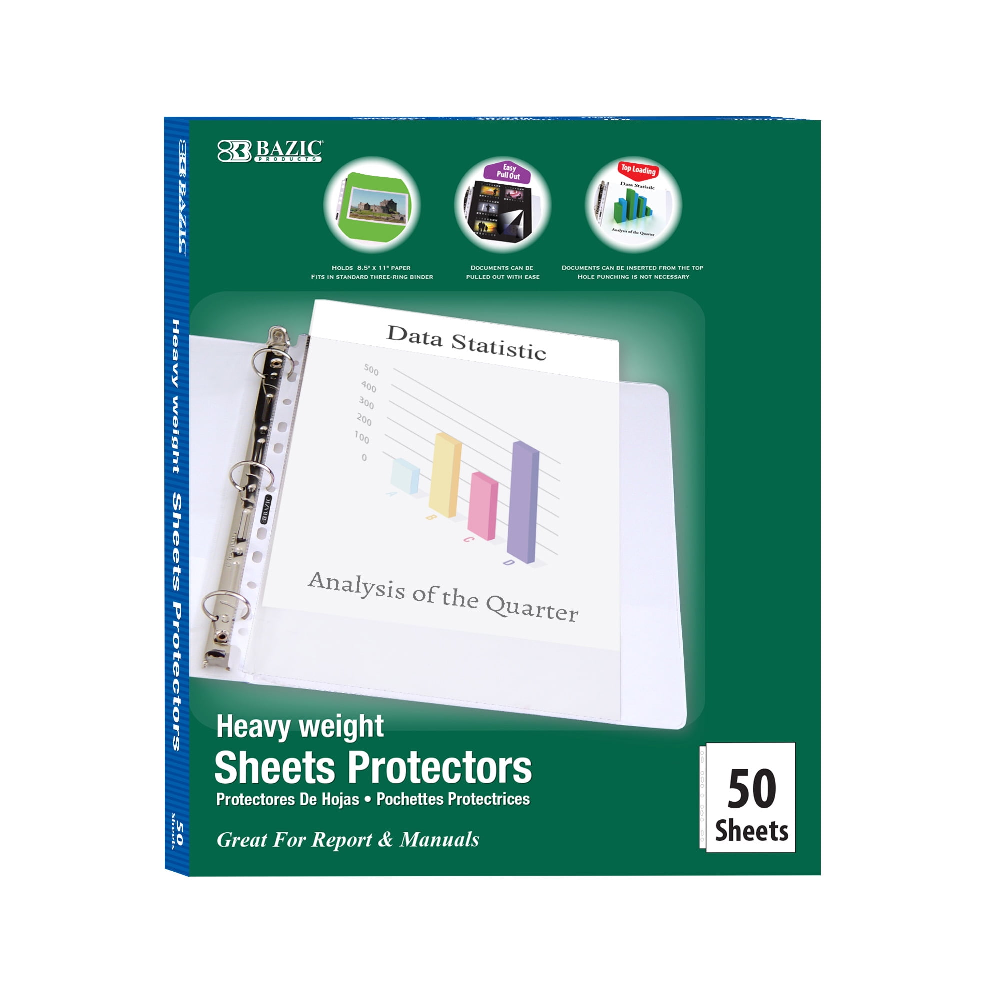 Bazic 2133 Heavy Weight Top Loading Sheet Protectors - 50 Per Box