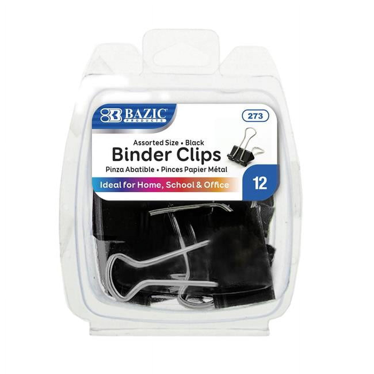 273 Assorted Size Black Binder Clip, Pack Of 12 - Case Of 24
