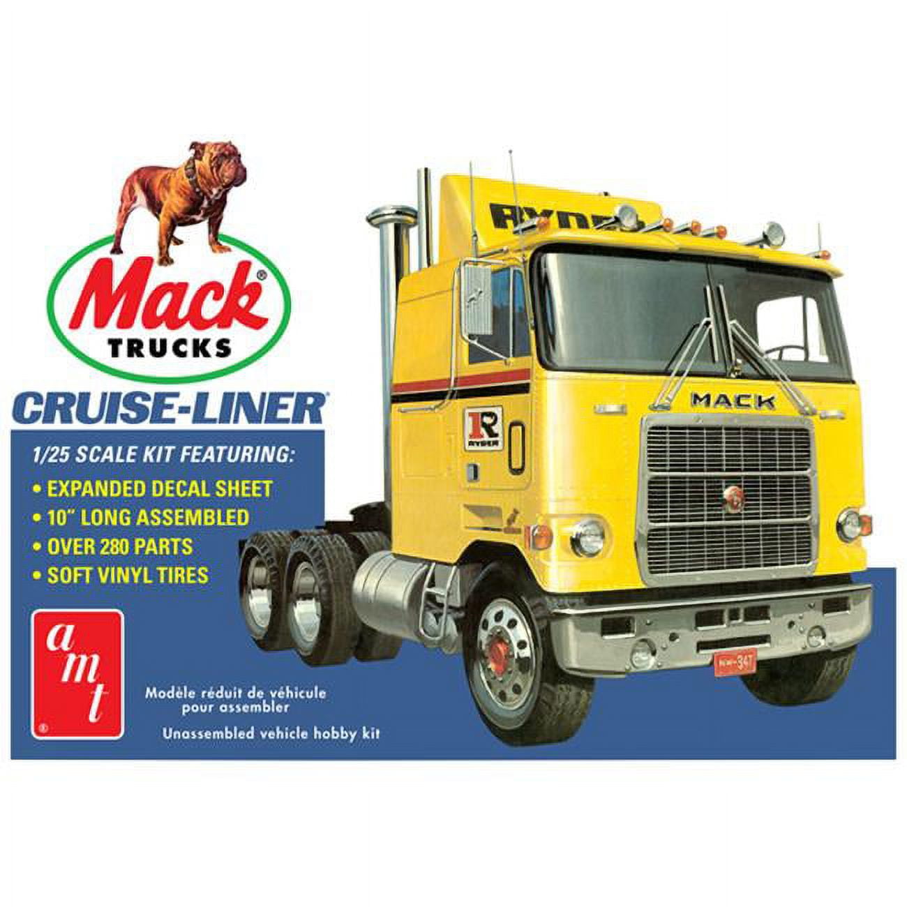 1062 Mack Cruise-liner Semi Tractor Plastic Model Kit For Paint & Glue Required, 8 Years Above