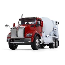 Kenworth T880 In Red With Mcneilus Standard Mixer - White