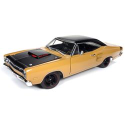1969 Dodge Super Bee Hardtop Model Car - Butterscotch With Flat Black Roof, Red Engine Bay & Side Scoops