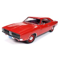 Ame1174 1 By 18 Scale Model Car For 1969 Dodge Charger R-t, Red