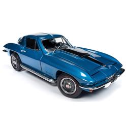 Ame1176 1 By 18 Scale Model Car For 1967 Chevrolet Corvette Coupe, Marina Blue