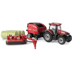 Ert44161 1 By 64 Scale Case Ih Maxxum 145 Tractor With Round Baler & Mower Conditioner