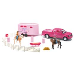 New-ray Newss-37335a 1 By 20 Scale Riding Academy Deluxe Playset, Pink