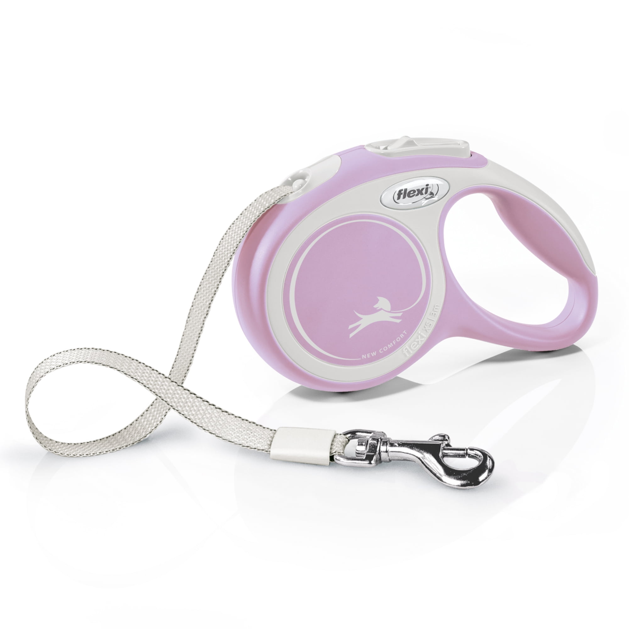 Flexi North America 860699 10 Ft. 26 Lbs Flexi New Comfort Tape Leash - Extre Small, Pink