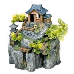 Blue Ribbon Pet Products 006162 Exotic Environments Asian Cottage House With Bonsai
