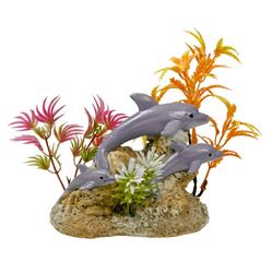 Blue Ribbon Pet Products 006249 Exotic Environments Aquatic Scene With Dolphins - Multi Color, Small