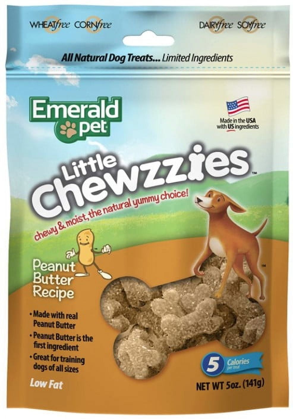 024106 5 Oz Smart & Tasty Little Chewzzies Dog Treats - Peanut Butter
