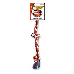 017771 10 In. Flossy Chews Color 3 Knot Rope Tug Dog Toy, Multicolor
