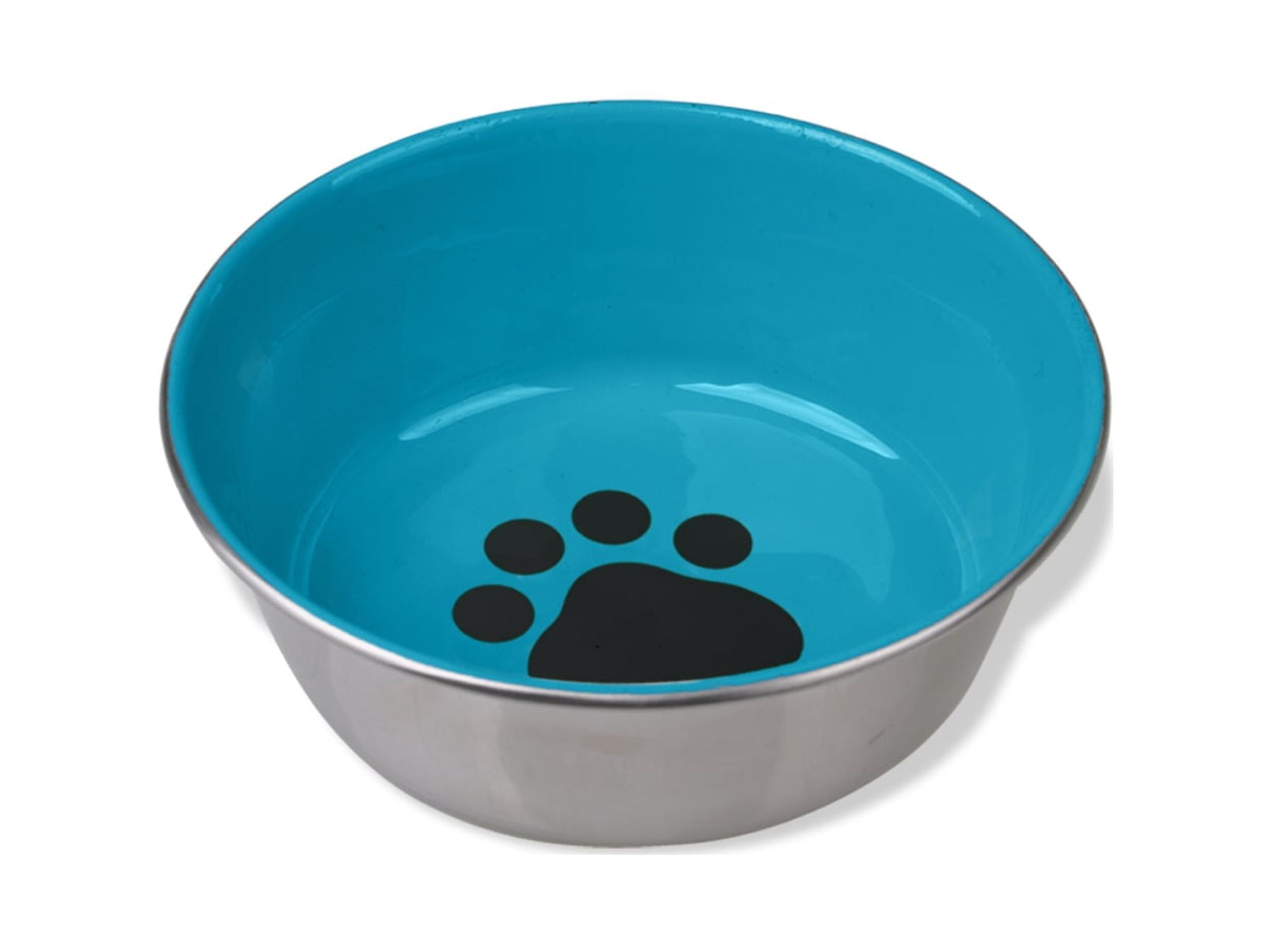 24 Oz Stainless Steel Non-skid Dog Dish With Decorated Enamel Interior - Assorted