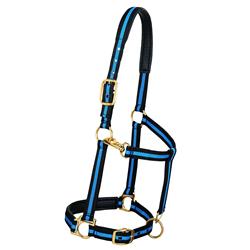 441220 Halter With Leather Weanling, Blue