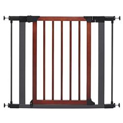 Midwest Homes 568824 29 X 38 In. Steel Pet Gate With Textured Graphite Frame & Decorative Wood Door - Graphite & Wood