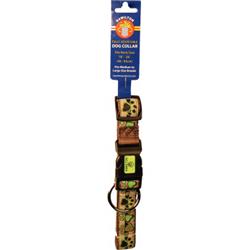 Fal Ro P36 1 X 18-26 In. Adjustable Collar Ribbon Overlay, Green Neon Paws - Large