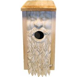Wdcm Welliver Carved Bluebird House Father Time, Natural