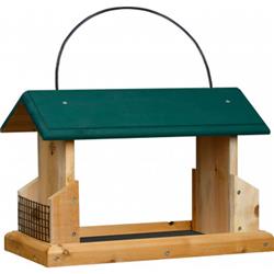 Woadf Open Air Feeder Deluxe Cedar With Suet Holders, Natural & Green