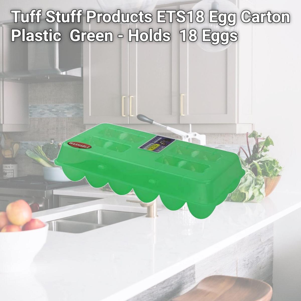 Picture of Tuff Stuff Products ETS18 Egg Carton Plastic  Green - Holds  18 Eggs 