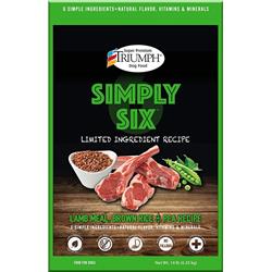 00994 3 Lbs Triumph Simply Six Limited Ingredient Lamb Meal, Brown Rice & Pea Recipe Dry Dog Food