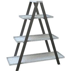Products 83481 Vintage Ladder A-frame Stand With Galvanized Shelves