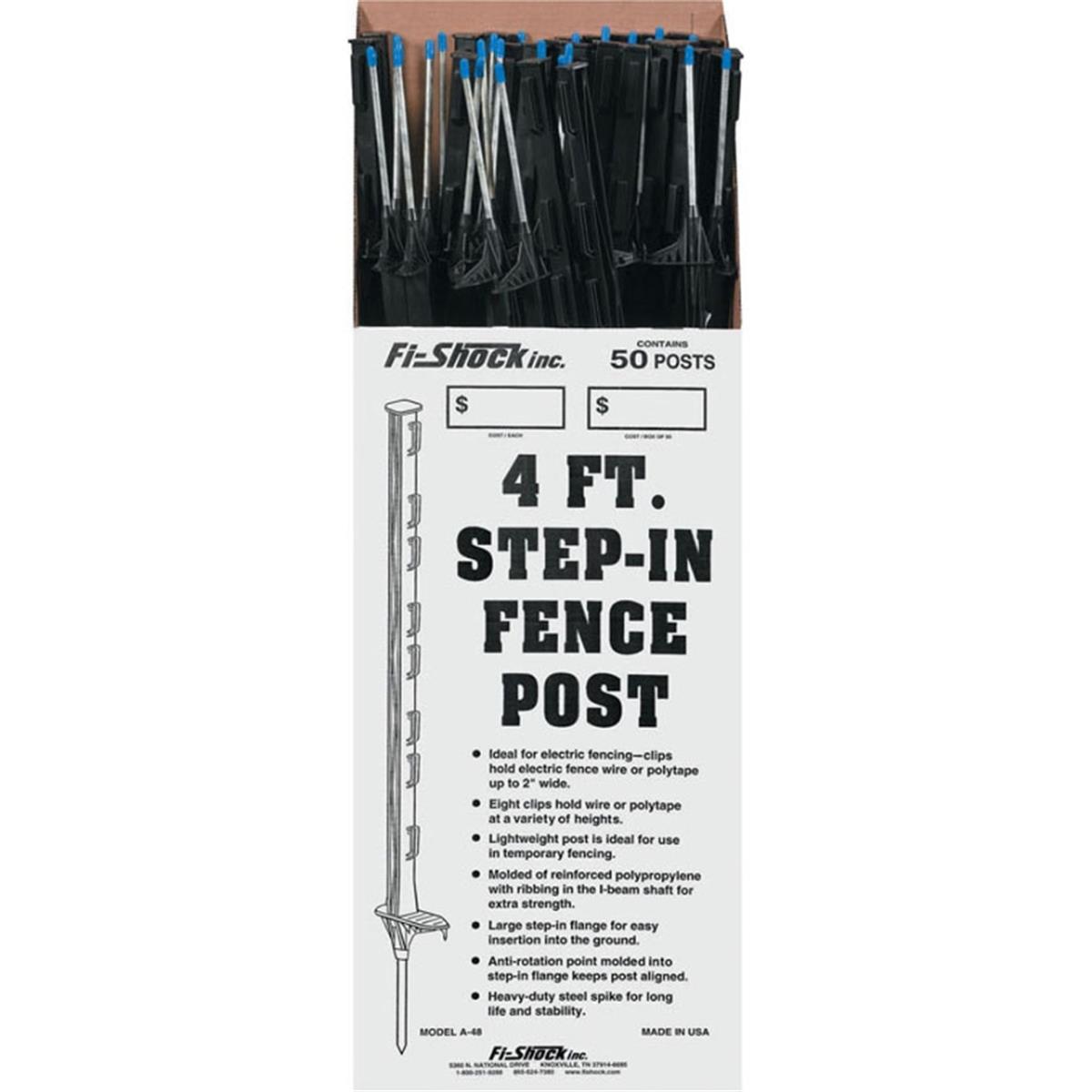 A-48b Step-in Fence Post, Black - 48 In.