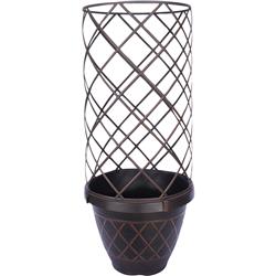 Hdr-054863 Lacis Trellis Planter, Brown - 15 In.