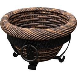 Products 82334 Tuscan Resin Wicker Planter With Stand - Espresso Brown, Pack Of 4