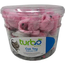 80520 Nclcat Turbo Furry Mice Cat Toy Canister - Multicolor, 90 Piece - Pack Of 8