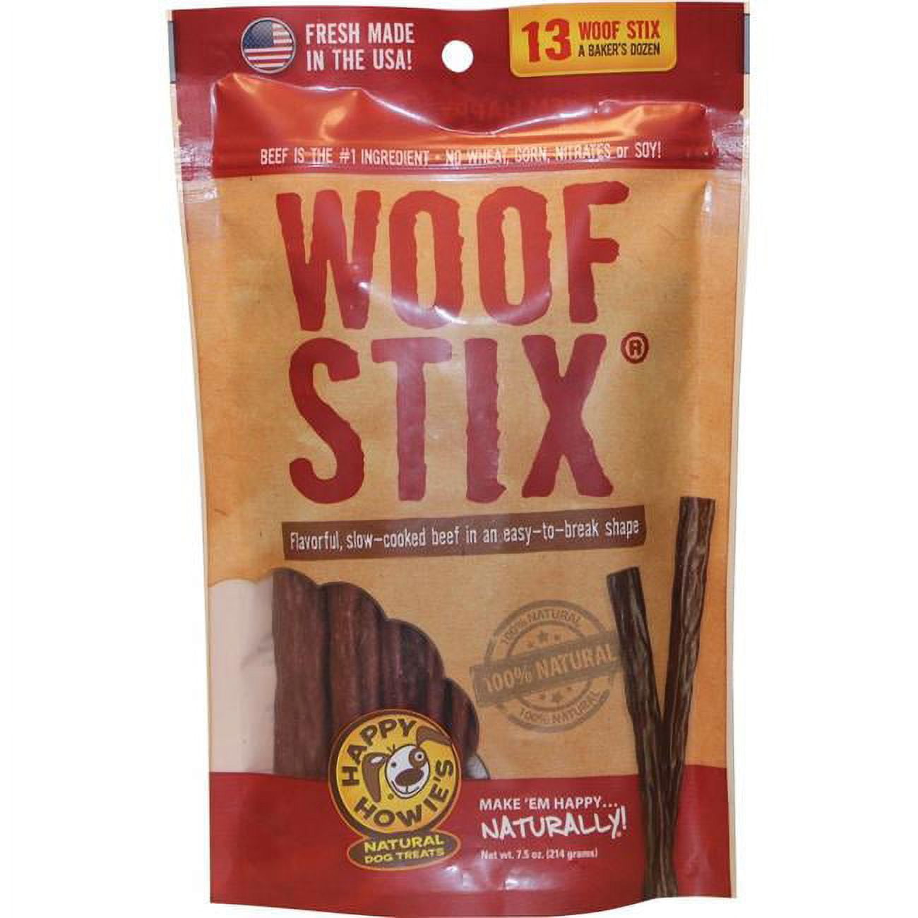 42042 Bx 6 In. Beef Woof Stix Bakers - 13 Per Pack, Pack Of 6