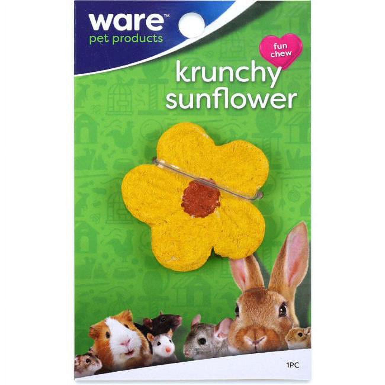 Ware Manufacturing 13094 Yellow & Brown Critter Ware Krunchy Sunflower Treat, Pack Of 48