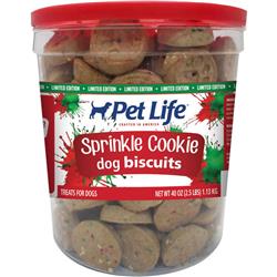 01008 2.5 Lbs Pet Life Holiday Sprinkle Cookie Dog Biscuit - Pack Of 6