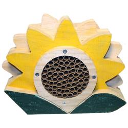 Wdmf Welliver Mason Bee Flower House, Yellow & Green - Pack Of 4