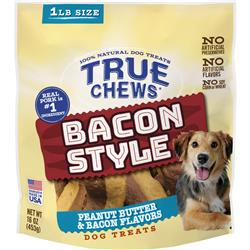 10366302303 16 Oz True Chews Bacon Style Dog Treats