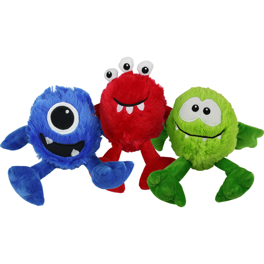 44211  Minipet Monsters Plush Dog Toy - Assorted Color - 5 in.