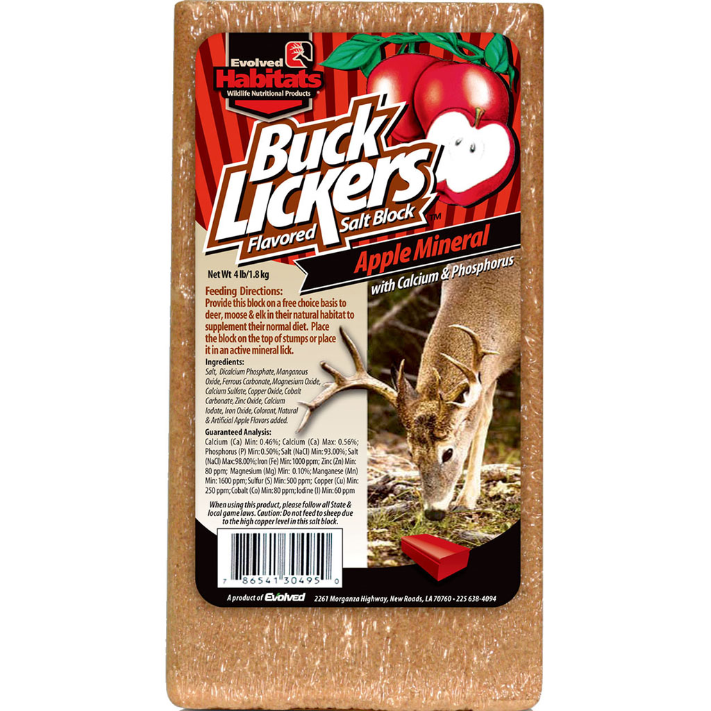 Evolved EVO30495 Buck Lickers Flavored Salt Block, Apple - 4 lbs