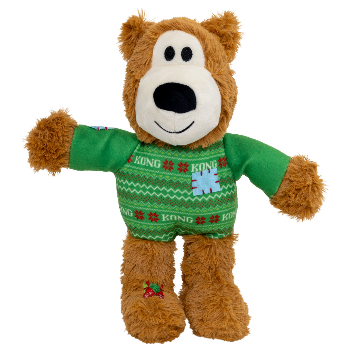 H26D144 Holiday Wild Knots Sweater Bear Dog Toy - Medium & Large