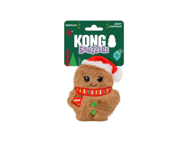 H26D134 Holiday Snuzzles Mini Santa Gingerbread Plush Dog Toy - Extra Small
