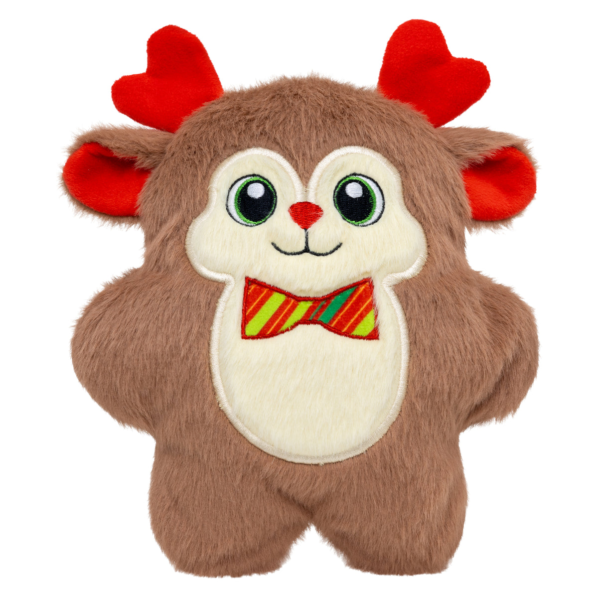 H26D138 Holiday Snuzzles Bow Tie Reindeer Plush Dog Toy - Medium