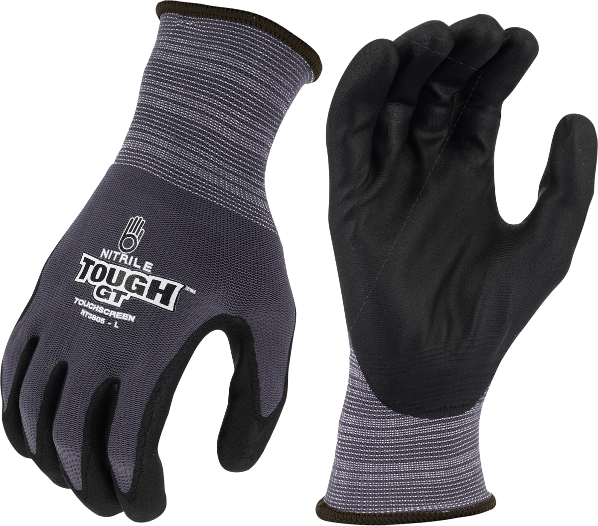 NT3805L Nitrile Tough GT Touchscreen Gloves, Assorted Color - Large