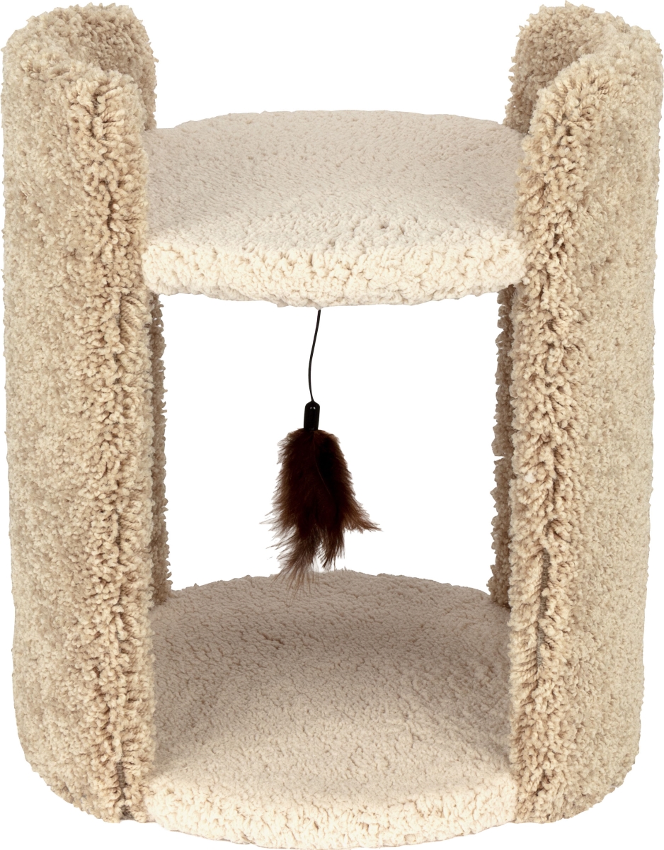 11453 15.5 x 15.5 x 17.5 in. 2-Story Open-Back Cat Furniture Condo, Tan