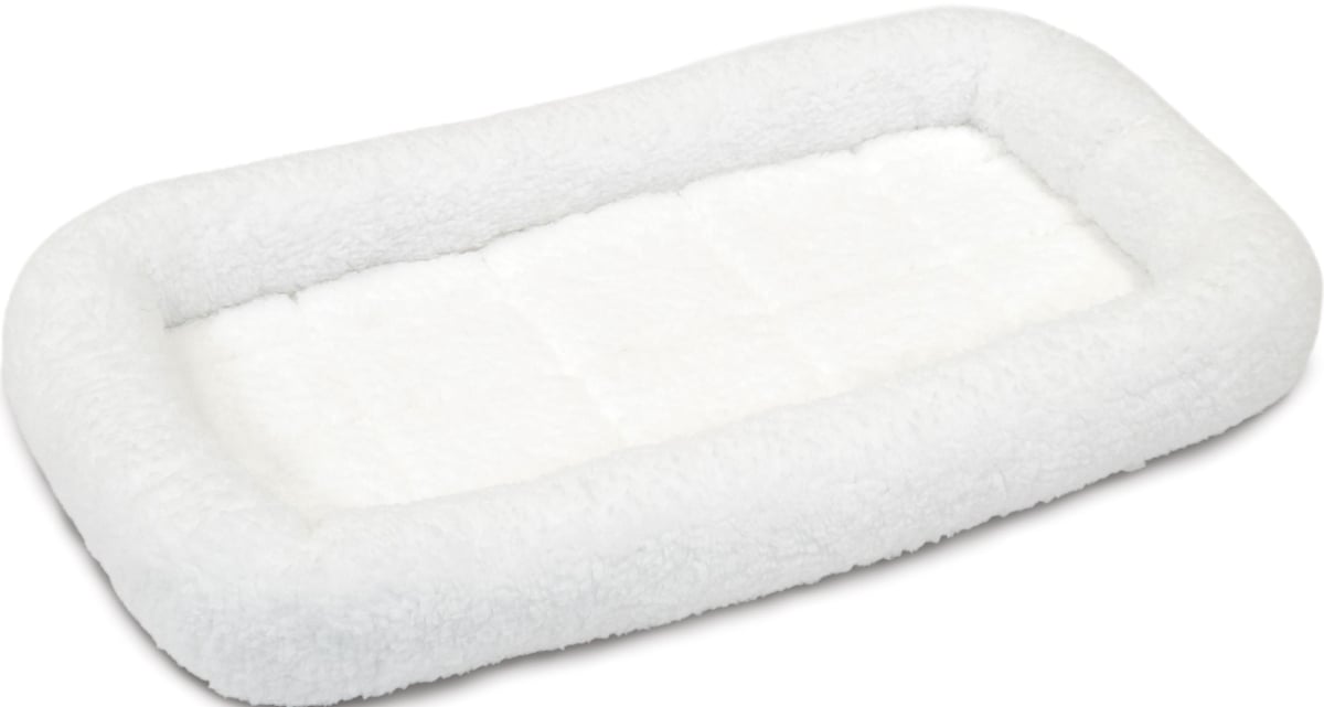 MidWest Homes 40222-WF 22 in. Quiet Time Fleece Bolster Dog Bed, White