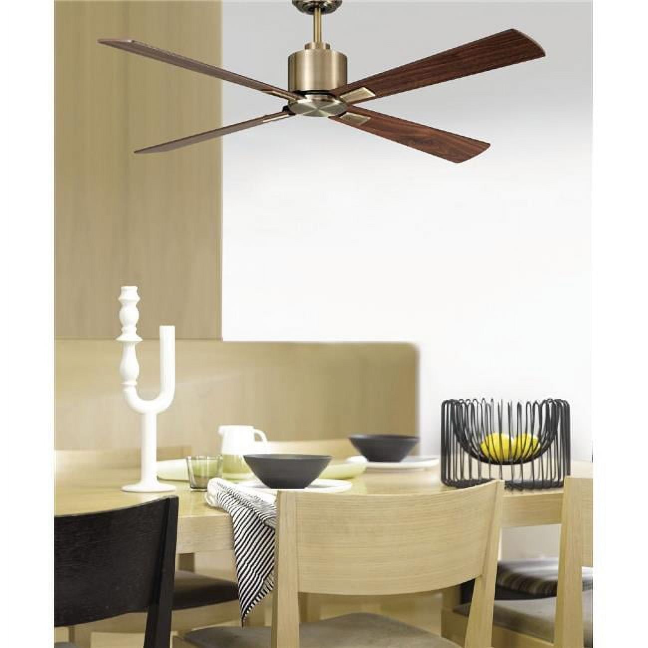 210522010 52 In. Airfusion Climate Dc Ceiling Fan, Antique Brass & Walnut