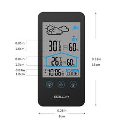 Ws0201bl1 Weather Station With Thermometer & Humidity, Black