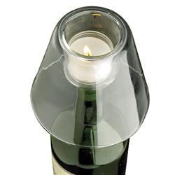 G64 Glass Wine Bottle Tealight Holder