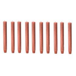 C188og Footed Vegetable Wax Carriage Taper Candles - Orange, Pack Of 10